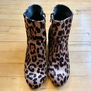 Animal print ankle boots